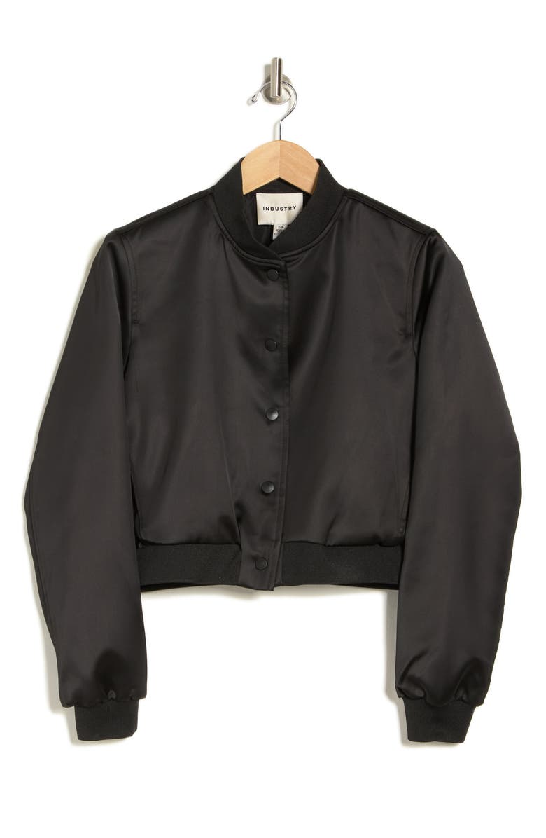 INDUSTRY REPUBLIC CLOTHING Crop Bomber Jacket, Alternate, color, 