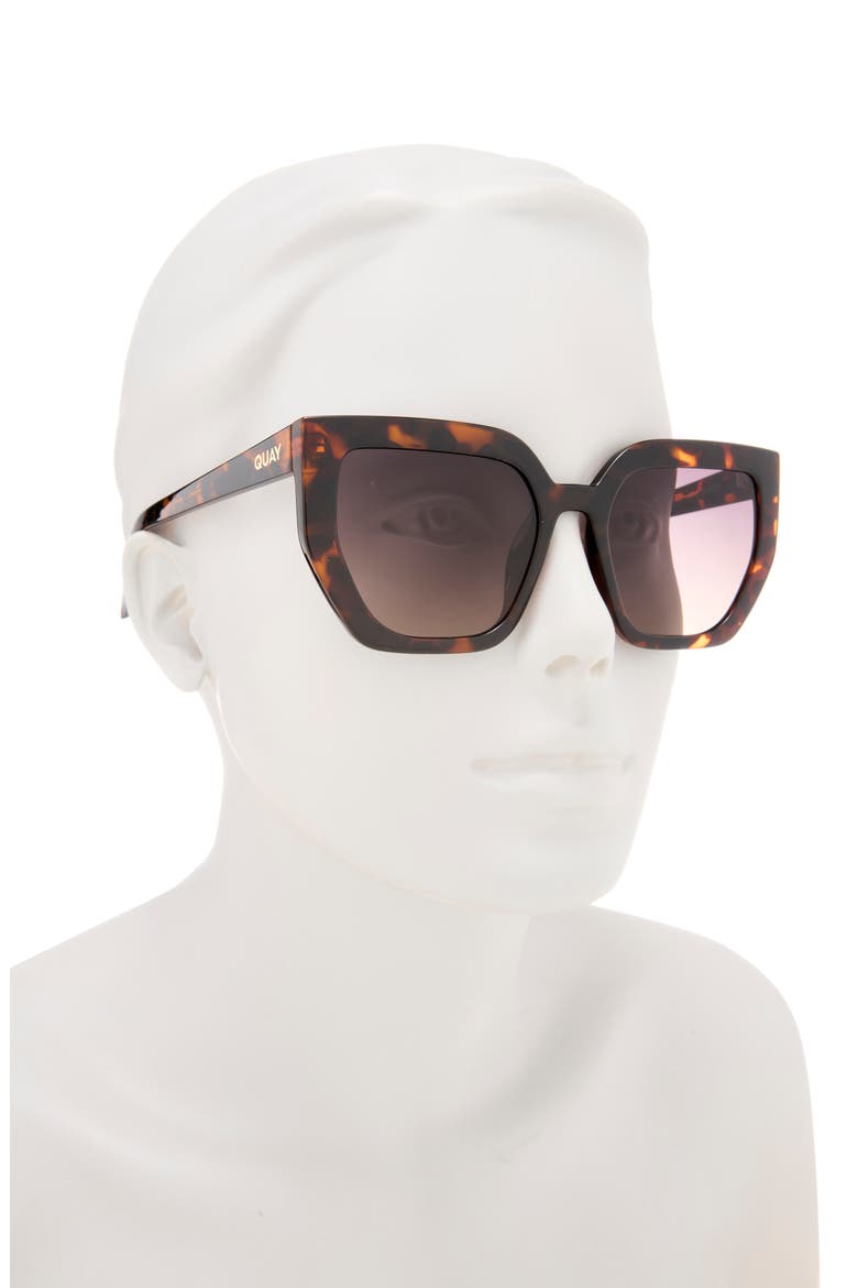 Contoured Oversize Square Sunglasses, Alternate, color, TORT/ BROWN