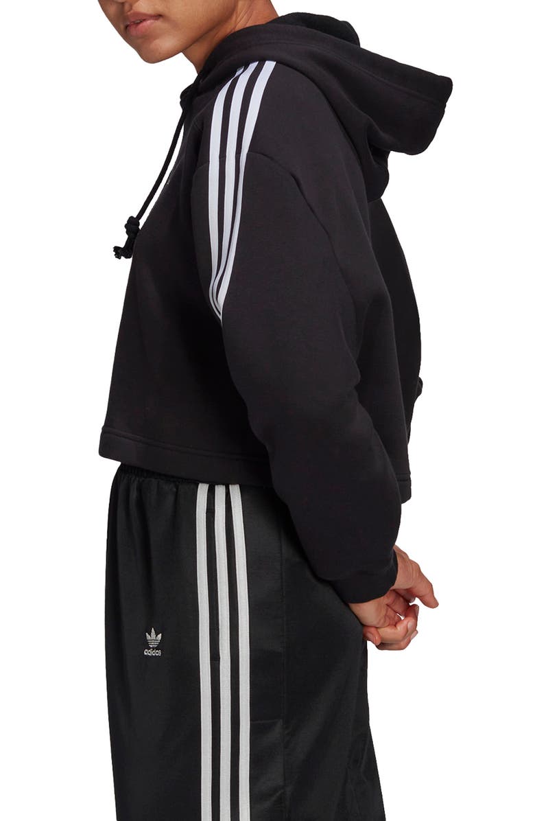 adidas Originals Cropped Fleece Hoodie, Alternate, color,
