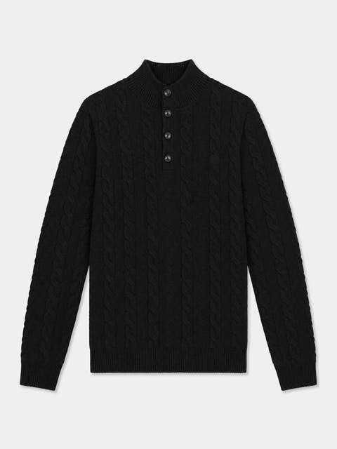 Cashmere Cable-knit Buttoned Sweater