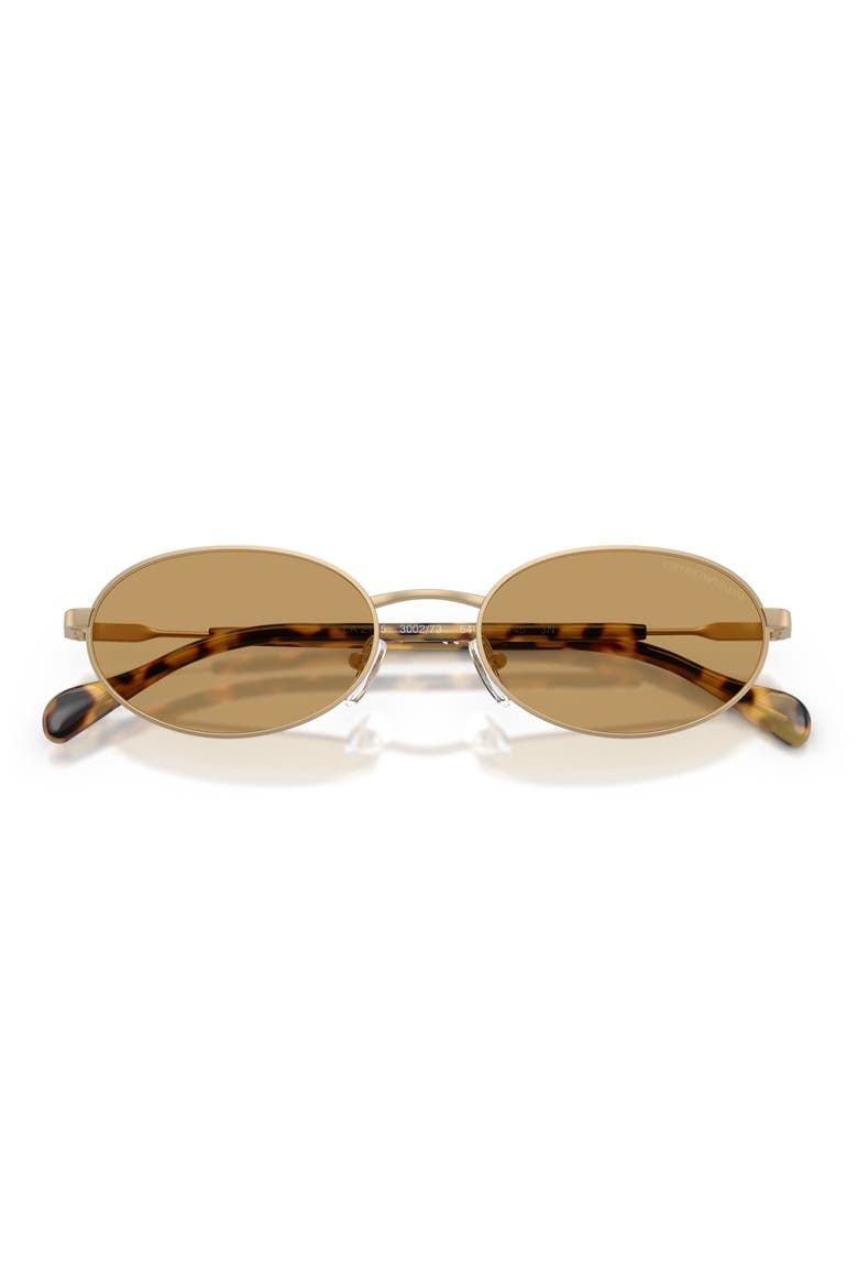 54mm Oval Sunglasses, Alternate, color, MATTE PALE GOLD / BROWN