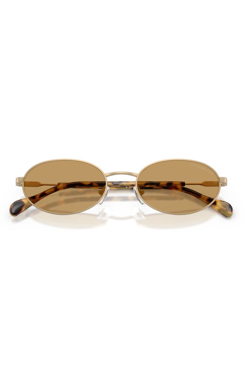 Emporio Armani 54mm Oval Sunglasses, Alternate, color, Matte Pale Gold / Brown