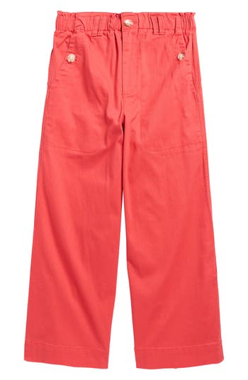Democracy Wide Leg Ankle Crop Pants In Pink