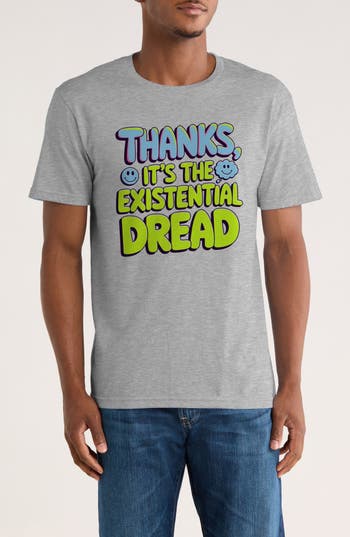Monster Digital Existential Dread Graphic T-shirt In Gray