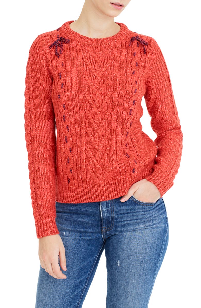 J.Crew The Reeds X J.Crew Cable Knit Sweater, Main, color,