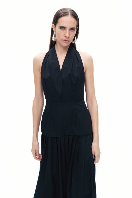 Shop Nocturne Halter Neck Maxi Dress In Black