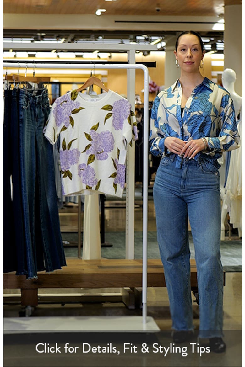 Hydrangea Print Short Sleeve Sweater video