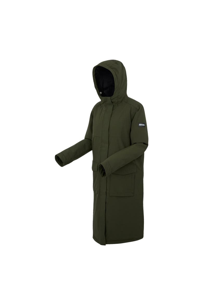 Yarli Longline Waterproof Jacket, Alternate, color, Dark Khaki and Black