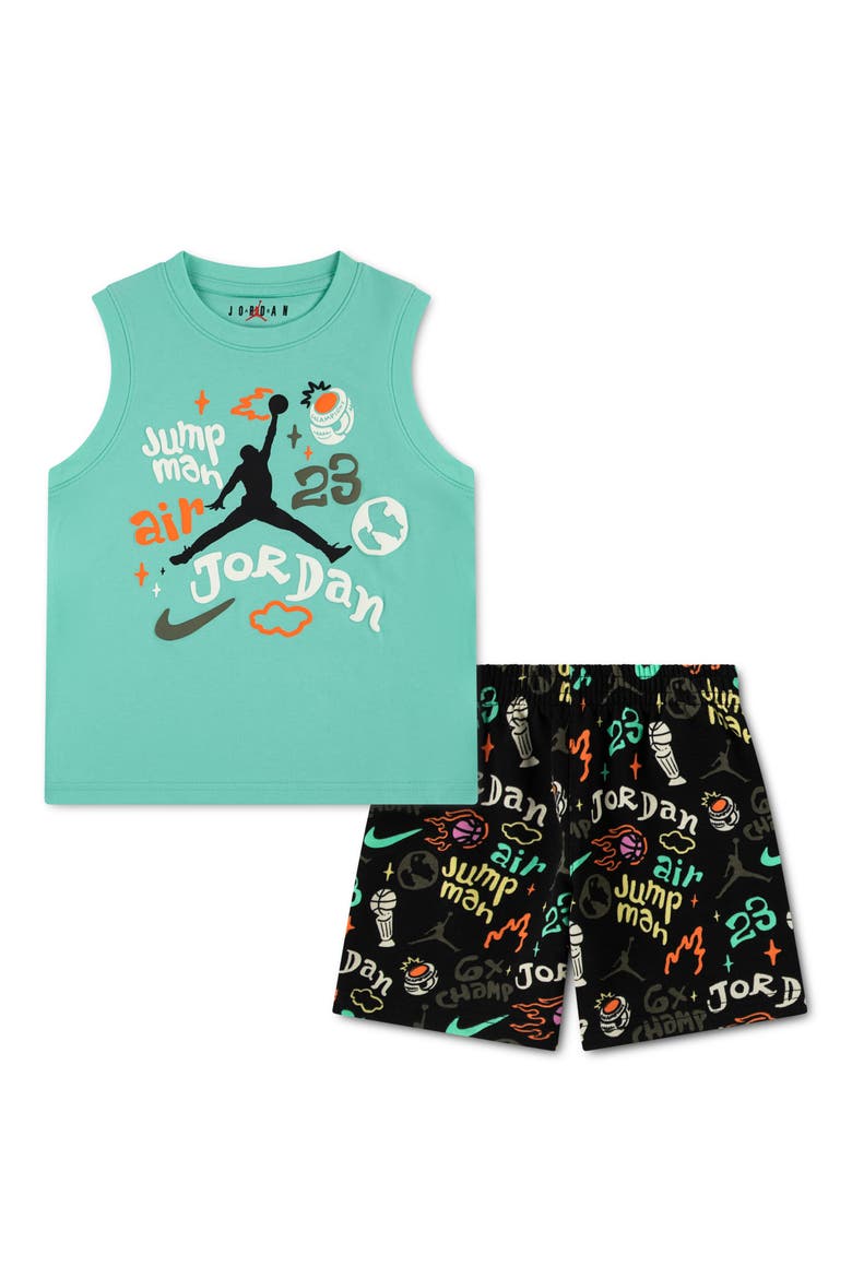 Kids' MJ World Tour Tank & Shorts Set, Main, color, BLACK