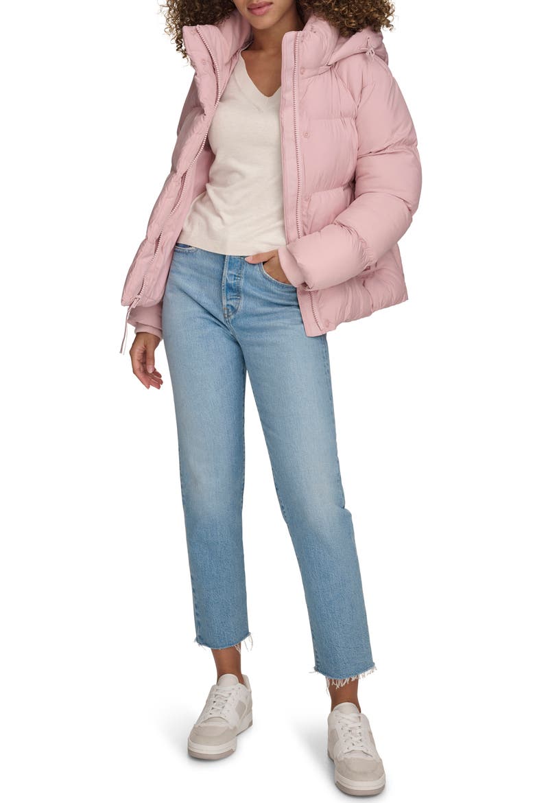 Hooded Quilted Puffer Jacket, Alternate, color, PALE MAUVE