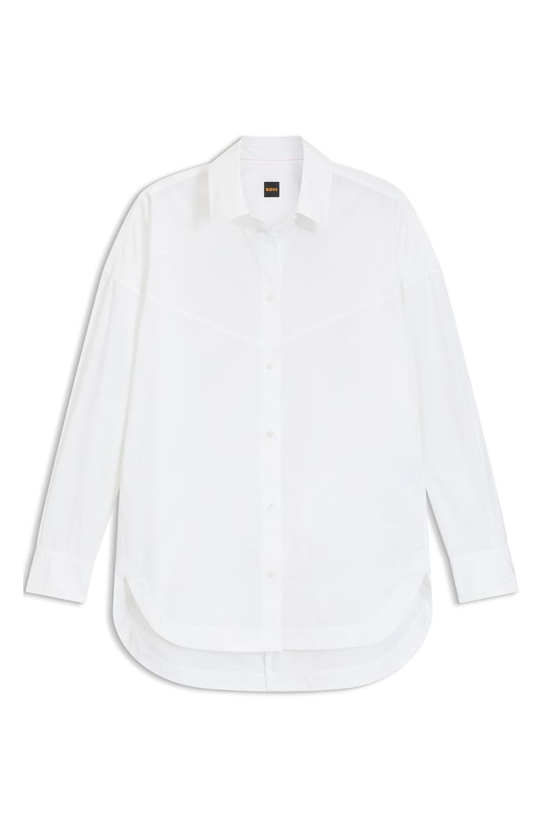 BOSS Orange Bostaffa Cotton Button-Up Shirt, Alternate, color, White