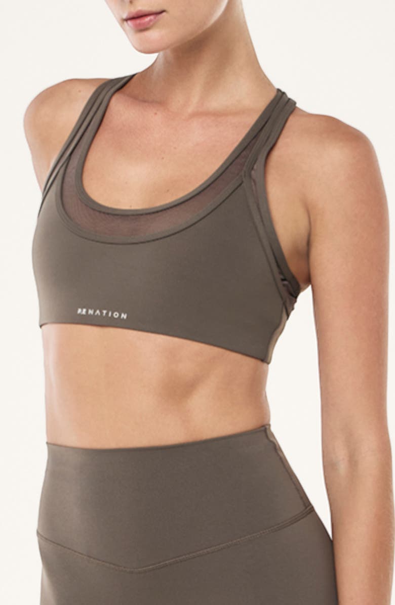 P.E Nation Fusion Sports Bra, Alternate, color, Major Brown