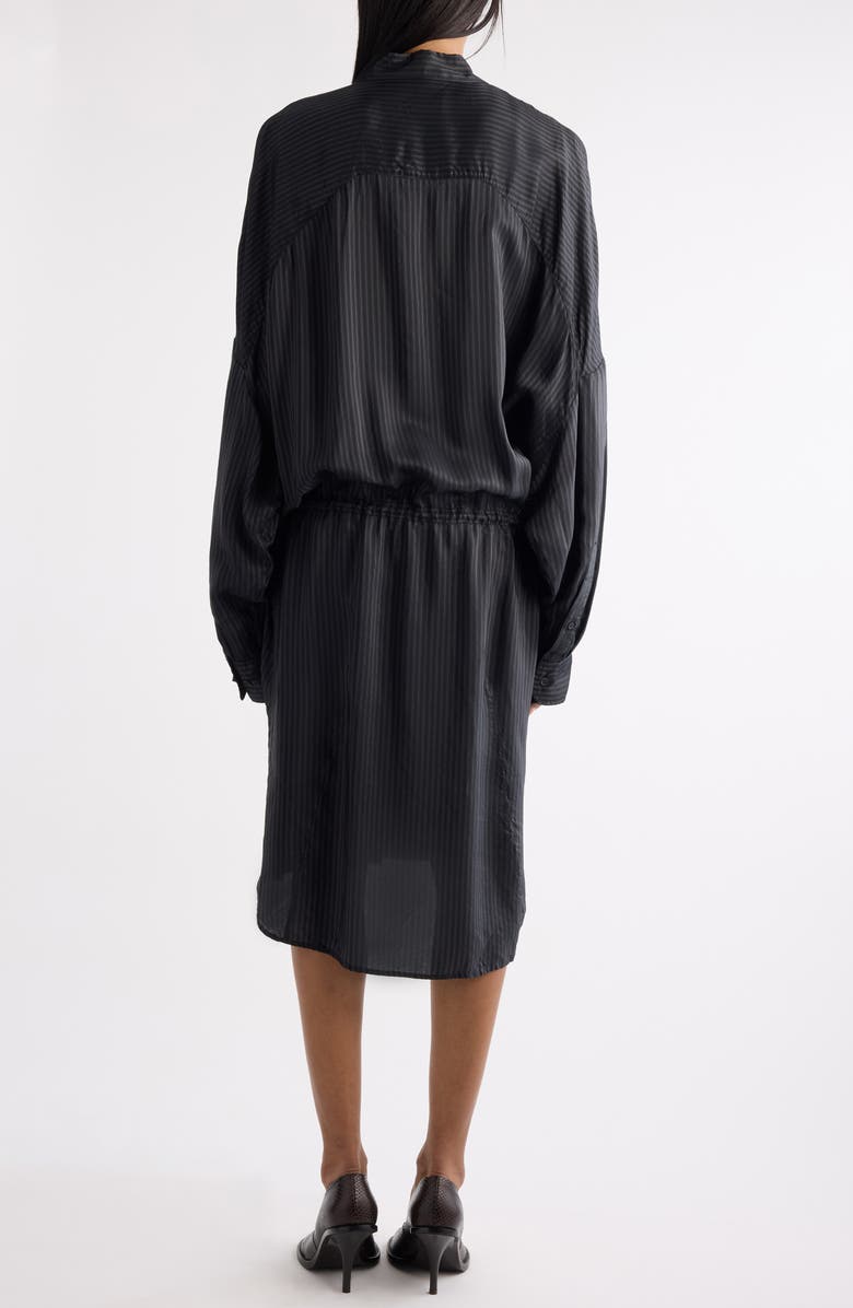 Dries Van Noten Dindia Tonal Stripe Long Sleeve Shirtdress, Alternate, color, Grey