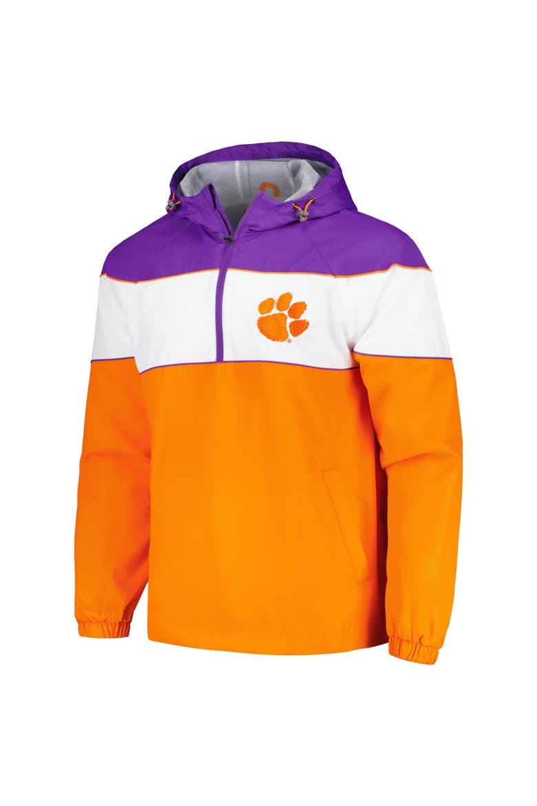 Men's G-III Sports by Carl Banks Orange Clemson Tigers Center Line Half-Zip Raglan Hoodie Jacket, Alternate, color, Orange