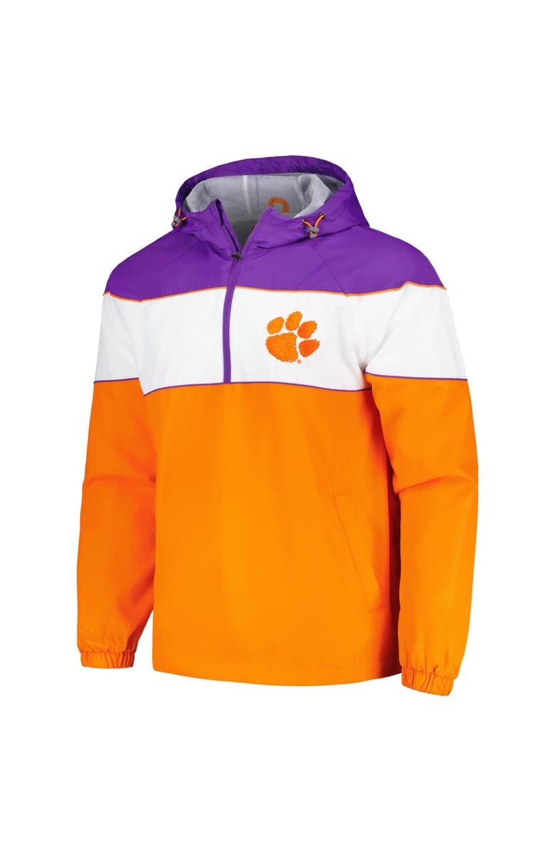 G-III SPORTS BY CARL BANKS Men's G-III Sports by Carl Banks Orange Clemson Tigers Center Line Half-Zip Raglan Hoodie Jacket, Alternate, color, Orange