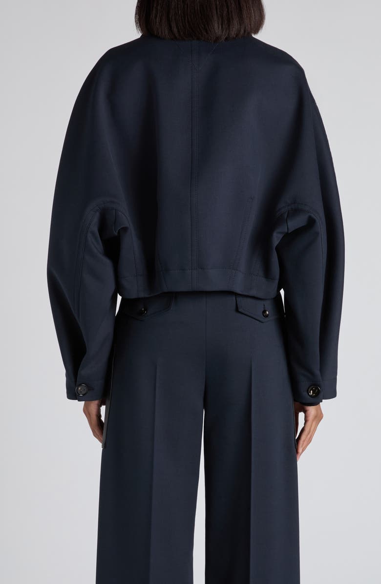 Bottega Veneta Leather Pocket Compact Twill Crop Jacket, Alternate, color, 