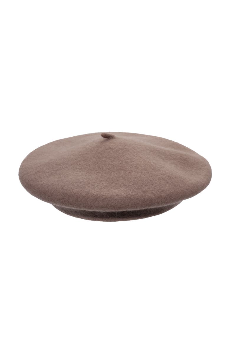 Lauren Ralph Lauren Classic Wool Beret With Script Logo, Alternate, color, Taupe