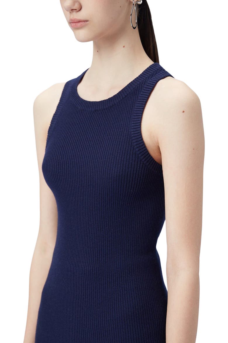 Ribbed Cotton Silk Cashmere Blend Tank Top, Alternate, color, navy