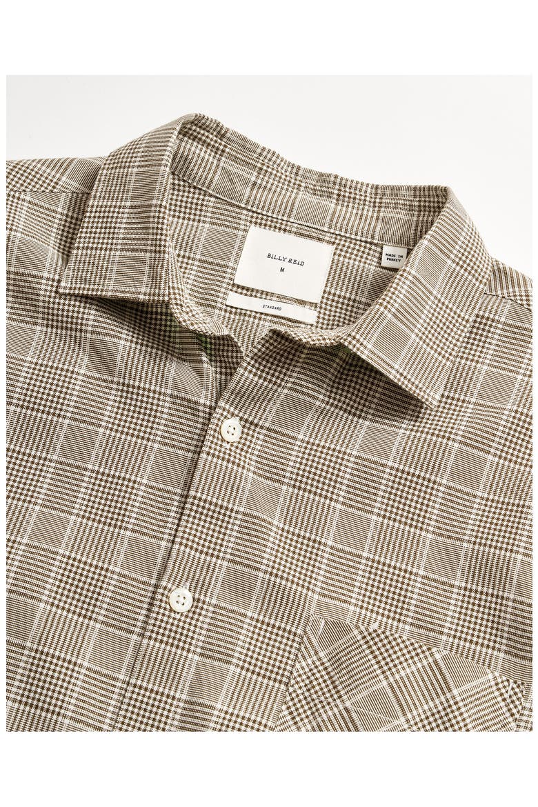 Standard Fit Glen Plaid Cotton Button-Up Shirt, Alternate, color, OLIVE
