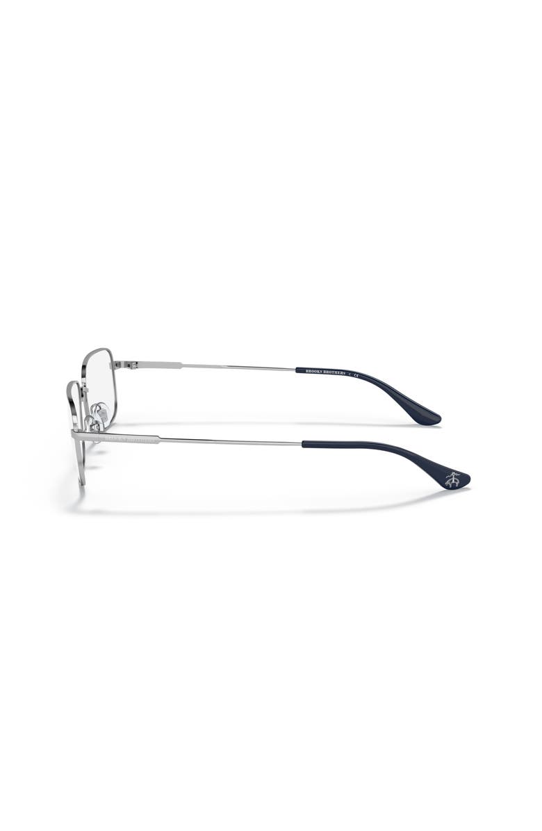 Brooks Brothers 55mm Rectangle optical glasses, Alternate, color, Silver