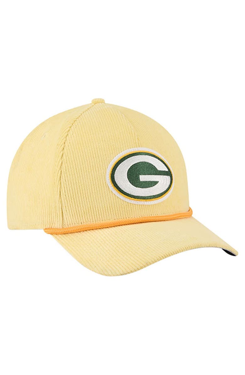 New Era Men's New Era Gold Green Bay Packers Cord Corduroy 9FORTY A-Frame Adjustable Hat, Alternate, color, Gold