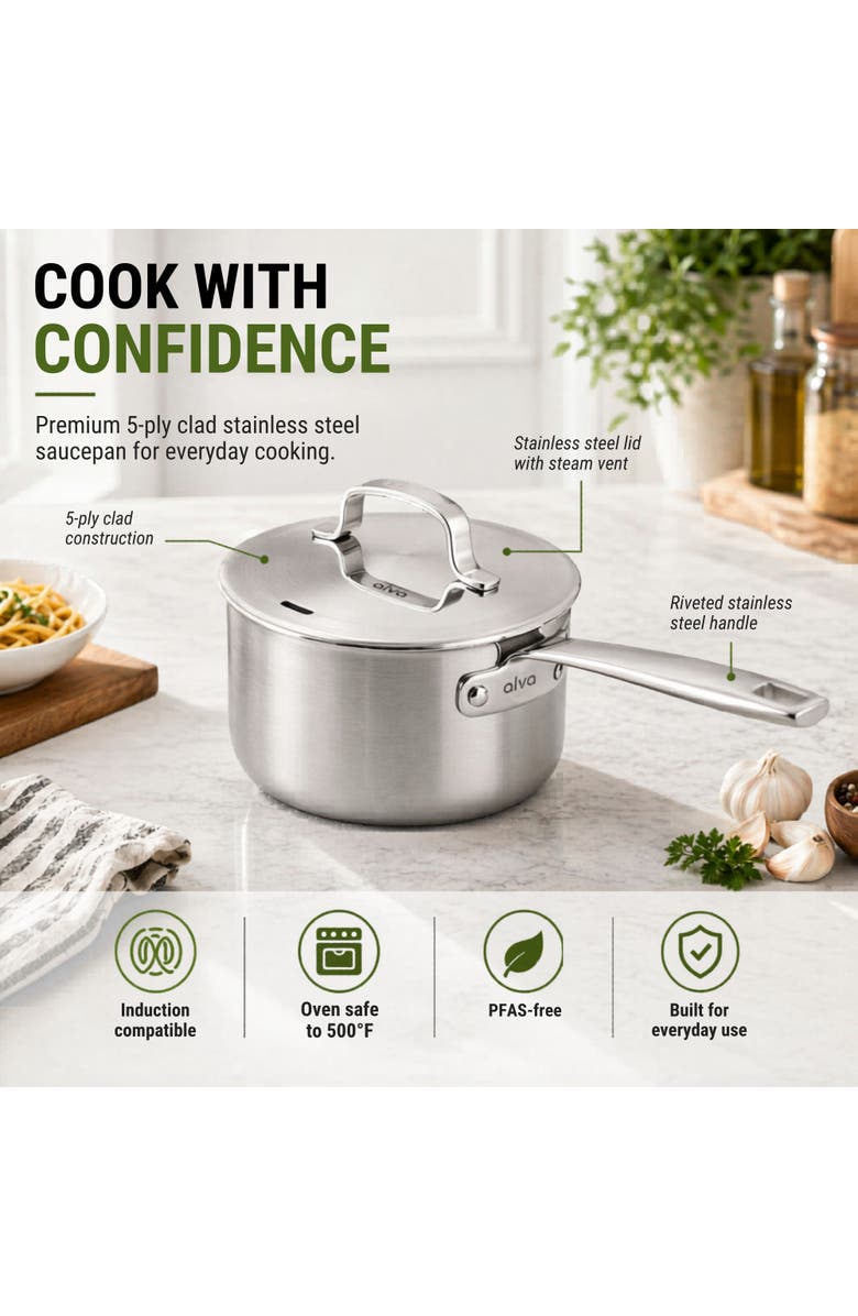 Alva Maestro 7-Piece Hybrid Stainless Steel Cookware Set, Alternate, color, Black
