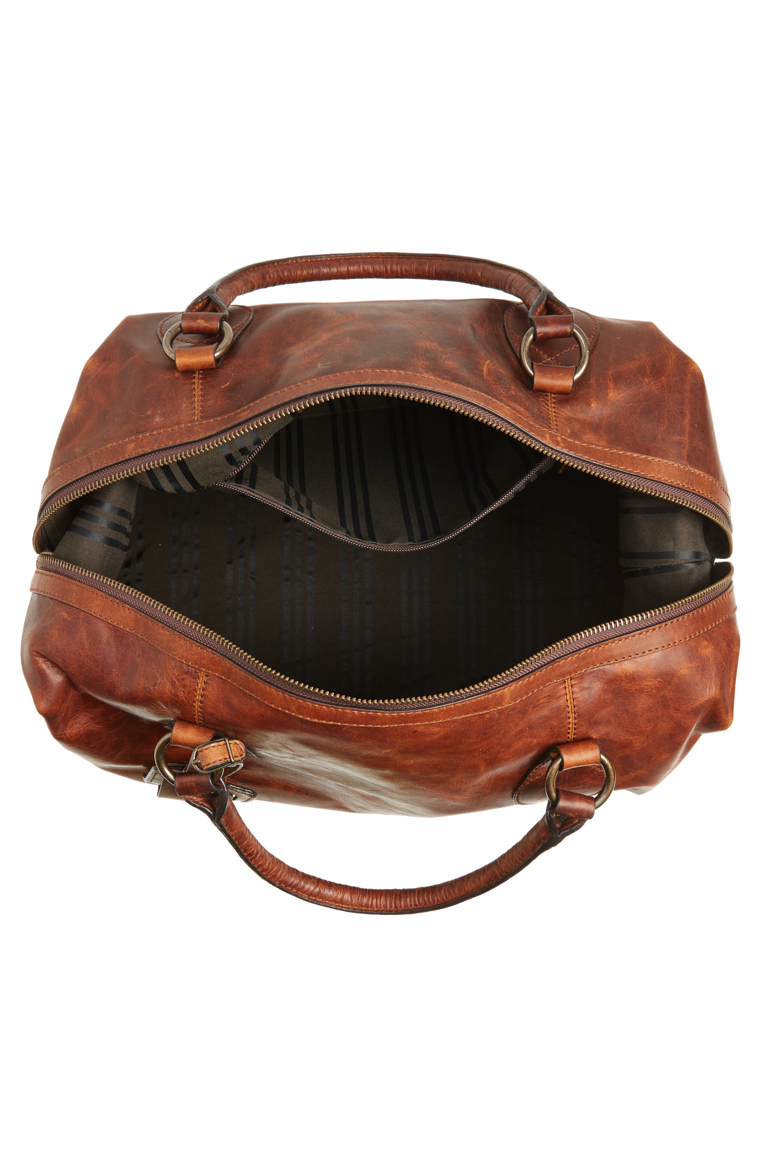 Frye 'Logan' Leather Overnight Bag, Alternate, color, Cognac