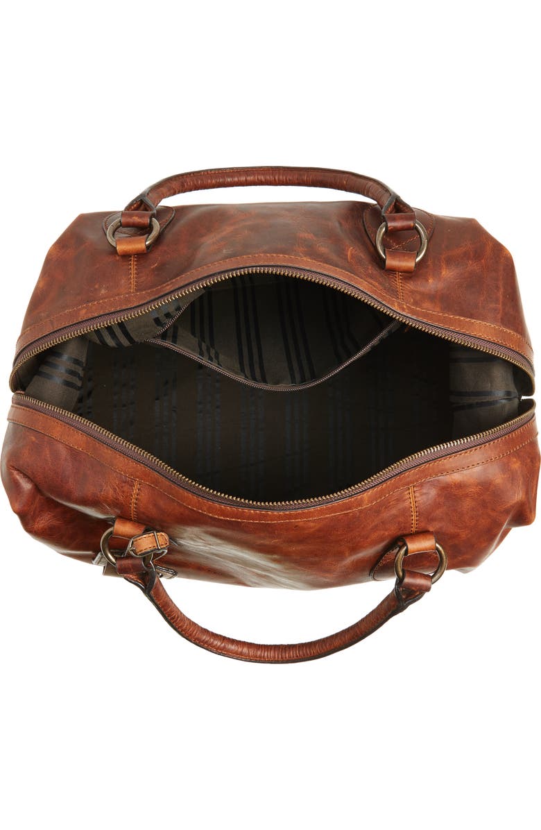 Frye 'Logan' Leather Overnight Bag, Alternate, color, Cognac