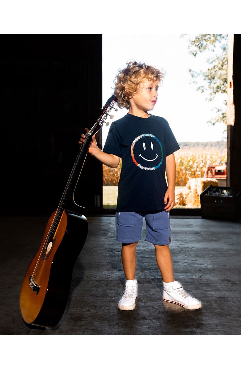 Deux par Deux Boy's French Terry Zip Pocket Shorts Pale Mauve Blue, Alternate, color,