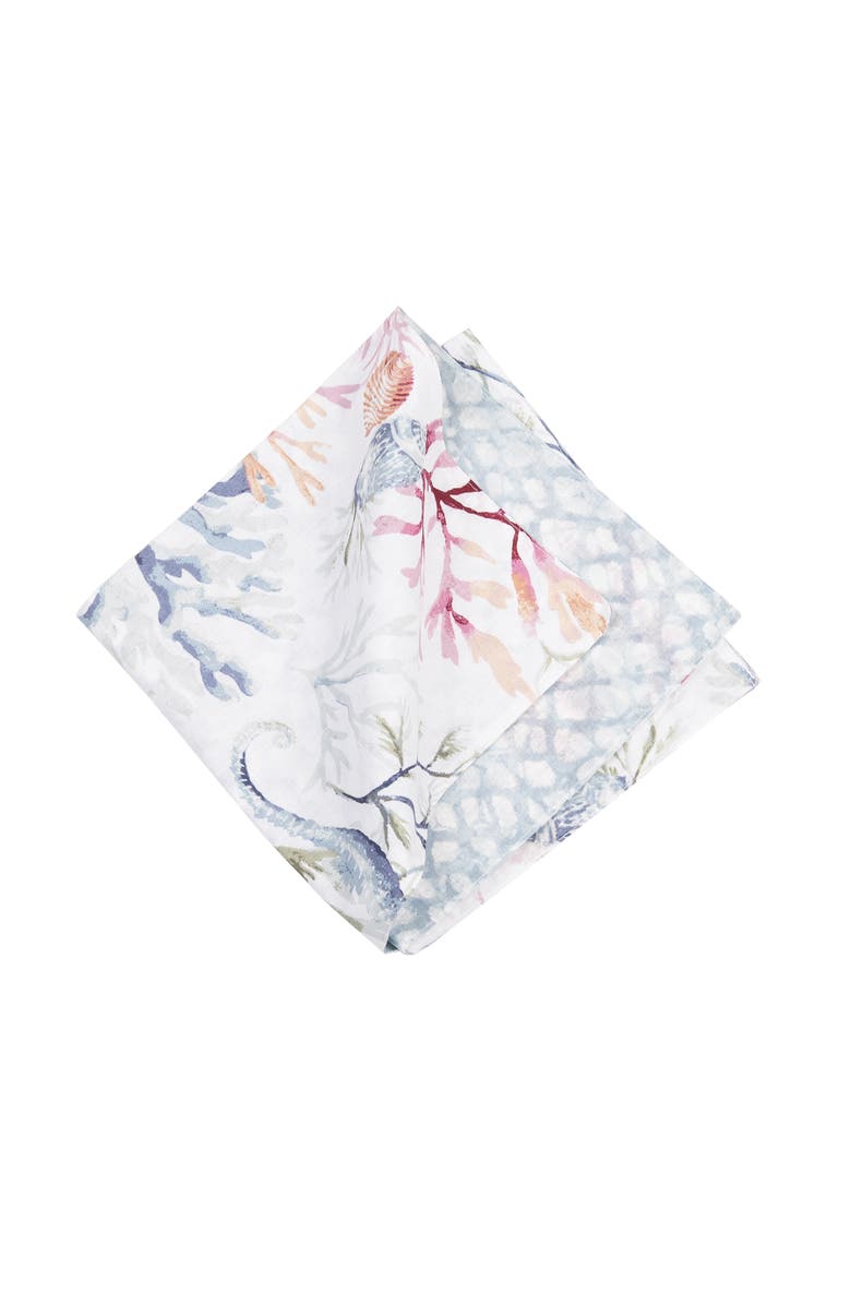 C&F Home Nori Coral Cloth Napkin Set of 6, Alternate, color, Blue