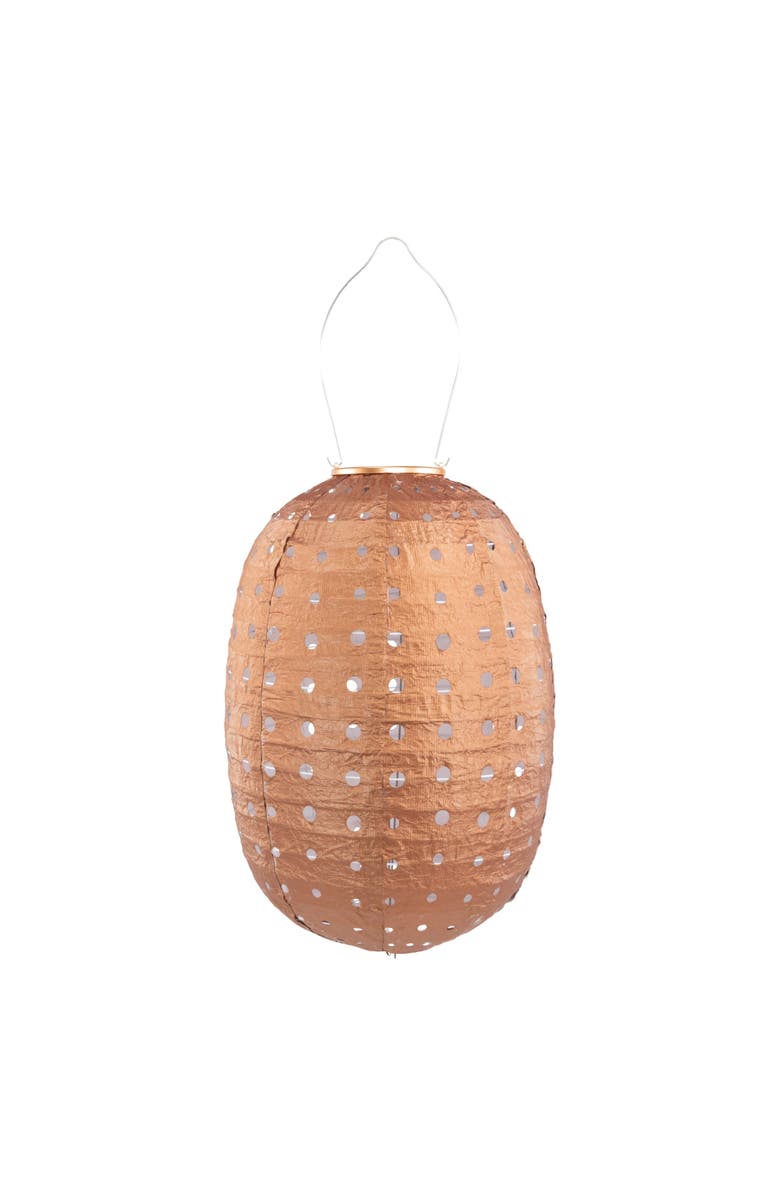 Allsop Home & Garden Soji Stella - Barrel Swiss Dot - Solar Lantern, Main, color, Copper