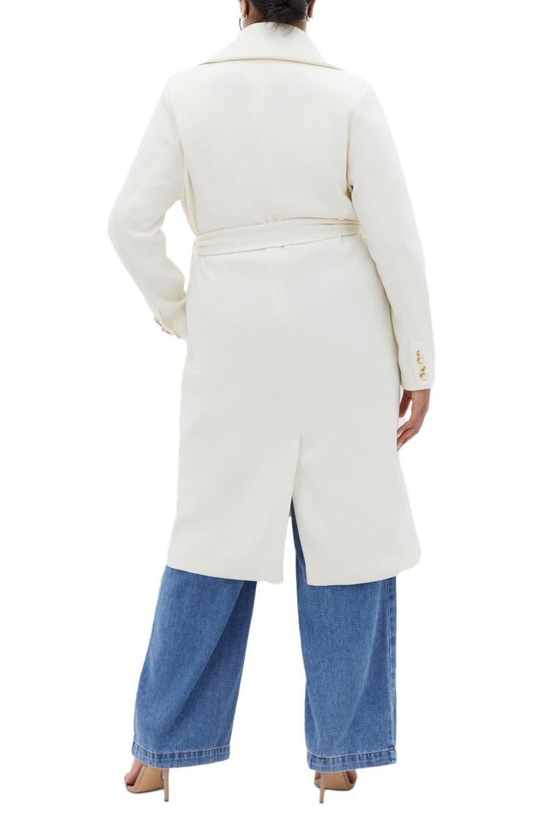 City Chic Hunter Tie Waist Coat, Alternate, color, Cream