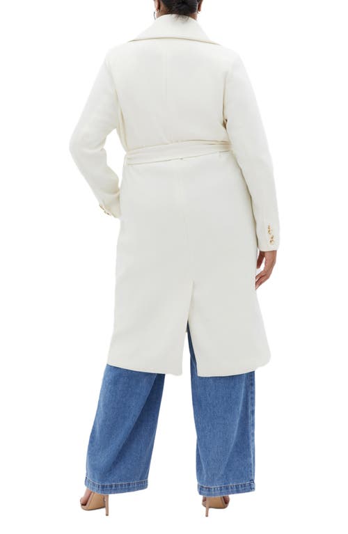 City Chic Hunter Tie Waist Coat In White