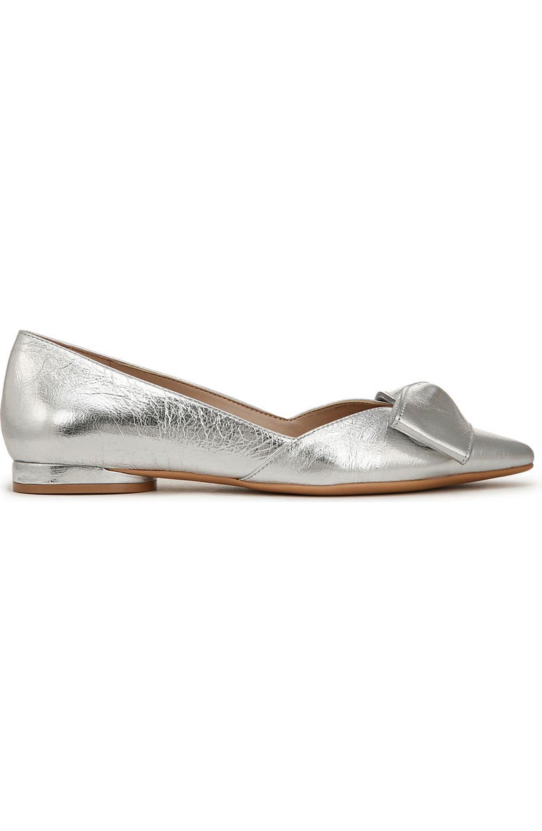 Naturalizer Havana Bow Pointed Toe Flat, Alternate, color, Silver