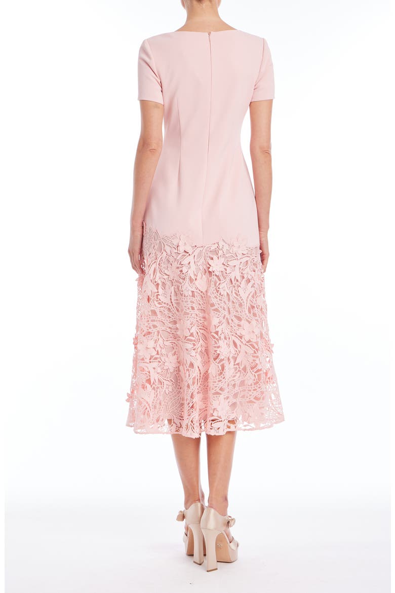 Mixed Media Floral Lace Cocktail Dress, Alternate, color, BLUSH