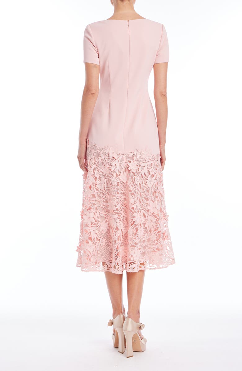 Badgley Mischka Collection Mixed Media Floral Lace Cocktail Dress, Alternate, color, Blush