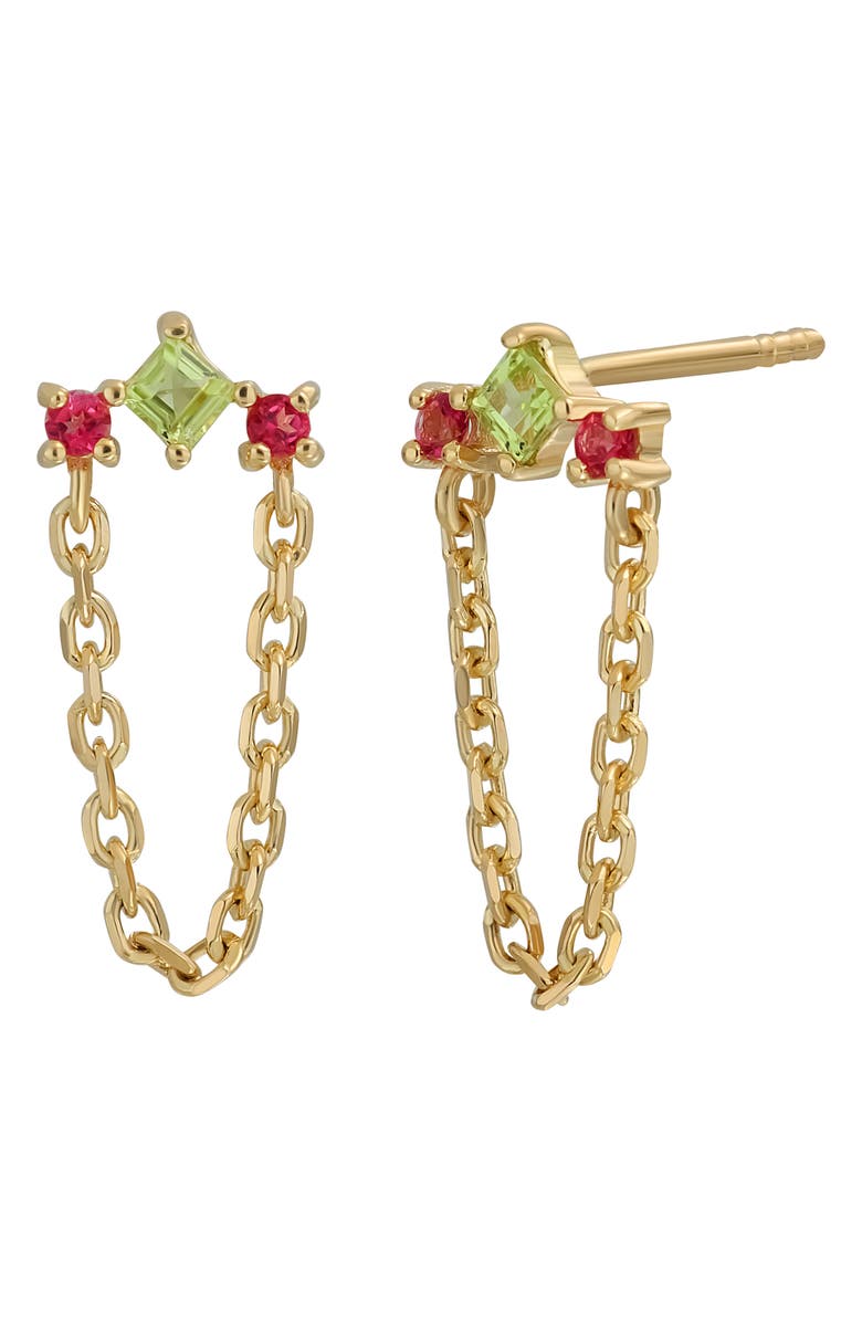 Bony Levy 14K Gold Peridot & Pink Topaz Drop Earrings, Main, color,