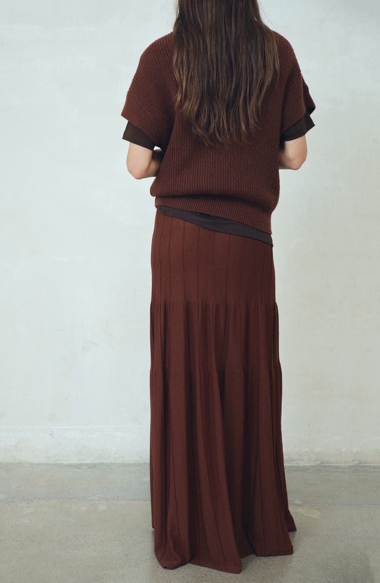 MANGO Seam Maxi Skirt, Alternate, color, Brown