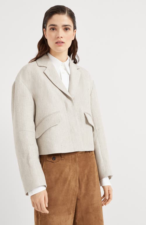 Brunello Cucinelli Outerwear With Monili In Cool Beige