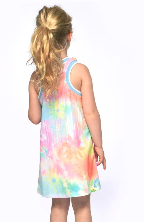 Baby Sara Kids' Peace Sign Tie Dye Dress In Pink Multi