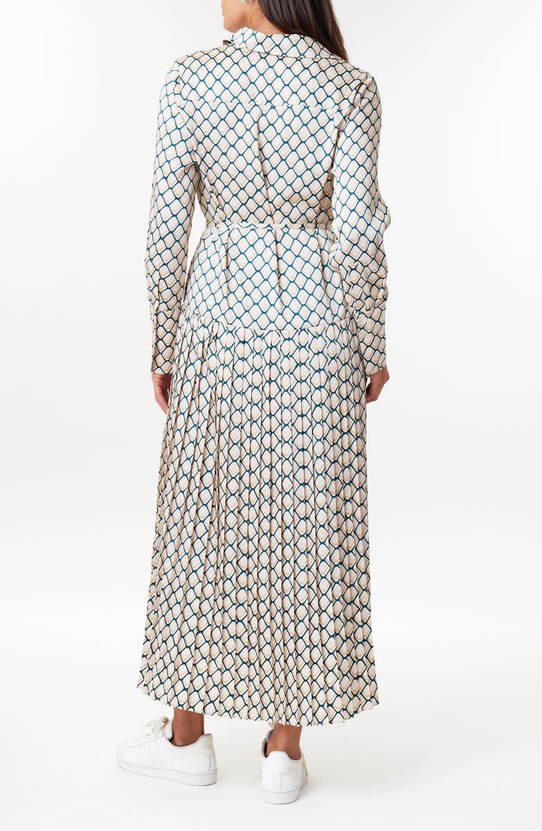 Scotch & Soda Print Pleated Long Sleeve Shirtdress, Alternate, color,