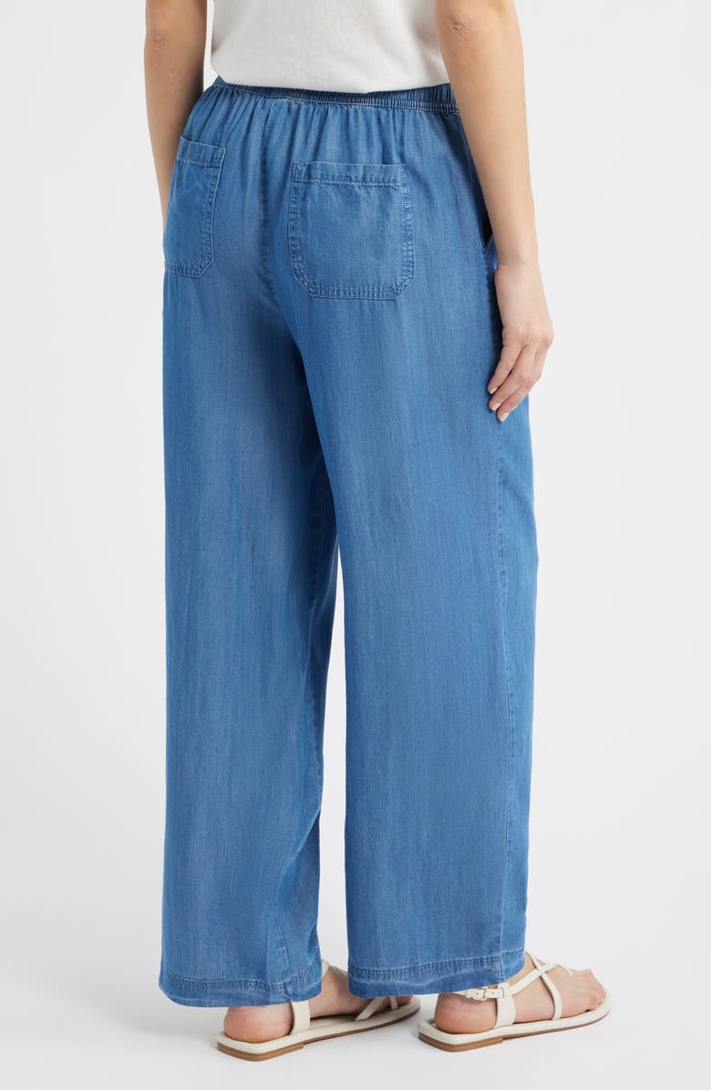 beachlunchlounge Isabeli Chambray Drawstring Pants, Alternate, color, Blue Wash