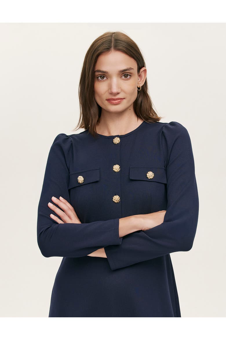 Gilly Ponte Jersey Midi Dress, Alternate, color, Navy