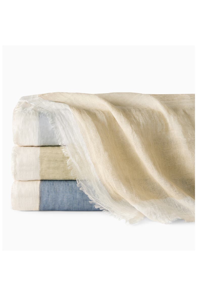 Pitura Cotton & Linen Throw Blanket, Alternate, color, SKY/ GREY