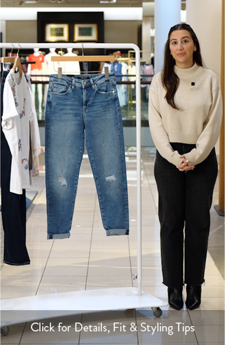 Cindy Ripped High Waist Crop Mom Jeans, sales video thumbnail