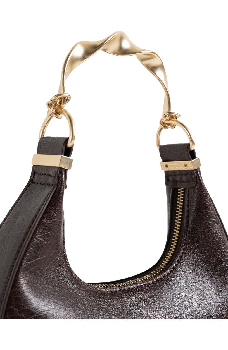 Manière De Voir Sadie Sculpted Leather Crescent Bag, Alternate, color, Brown