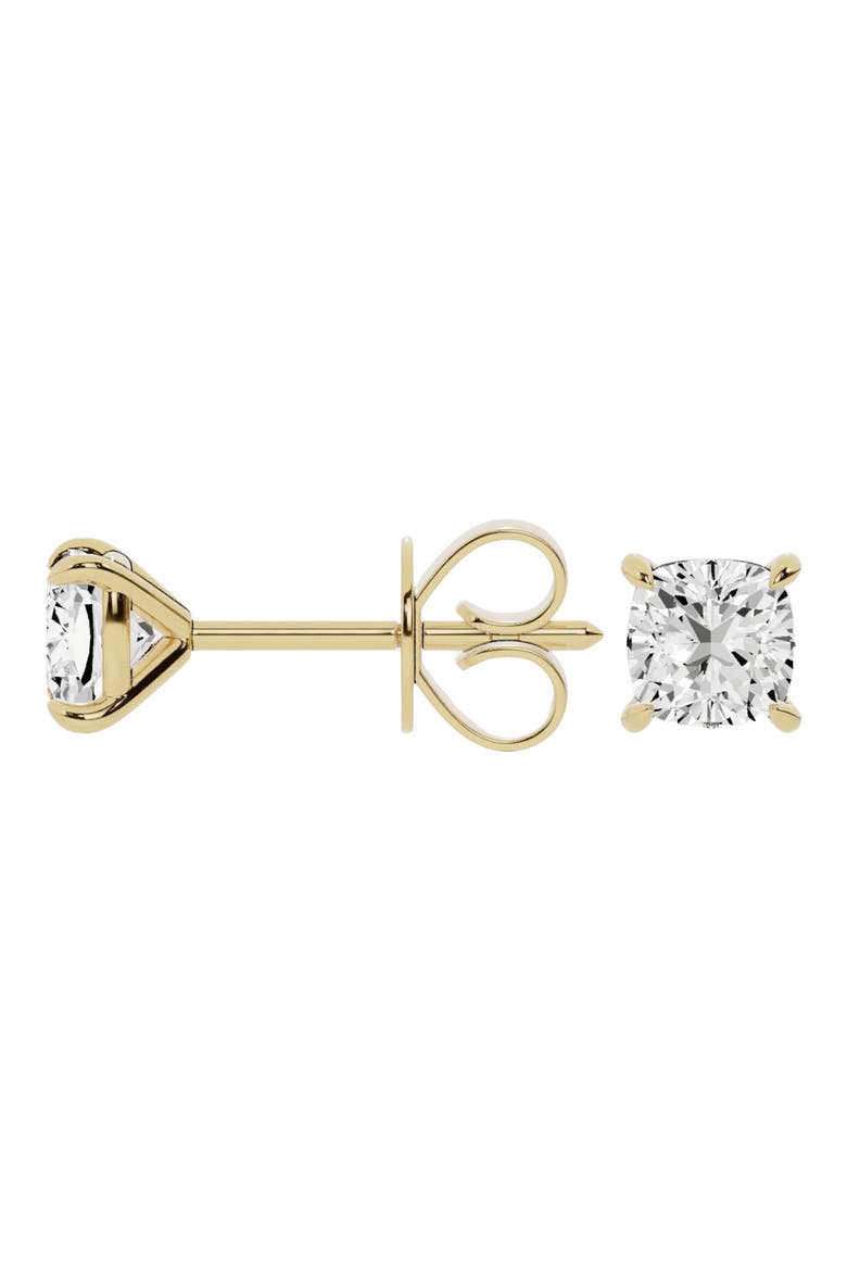 18K Gold Cushion Cut Lab Created Diamond Stud Earrings (Nordstrom Exclusive), Alternate, color, 18K YELLOW GOLD