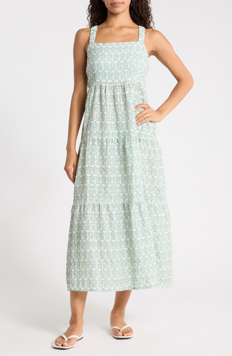Marine Layer Alana Midi Sundress, Main, color, Oliva Print