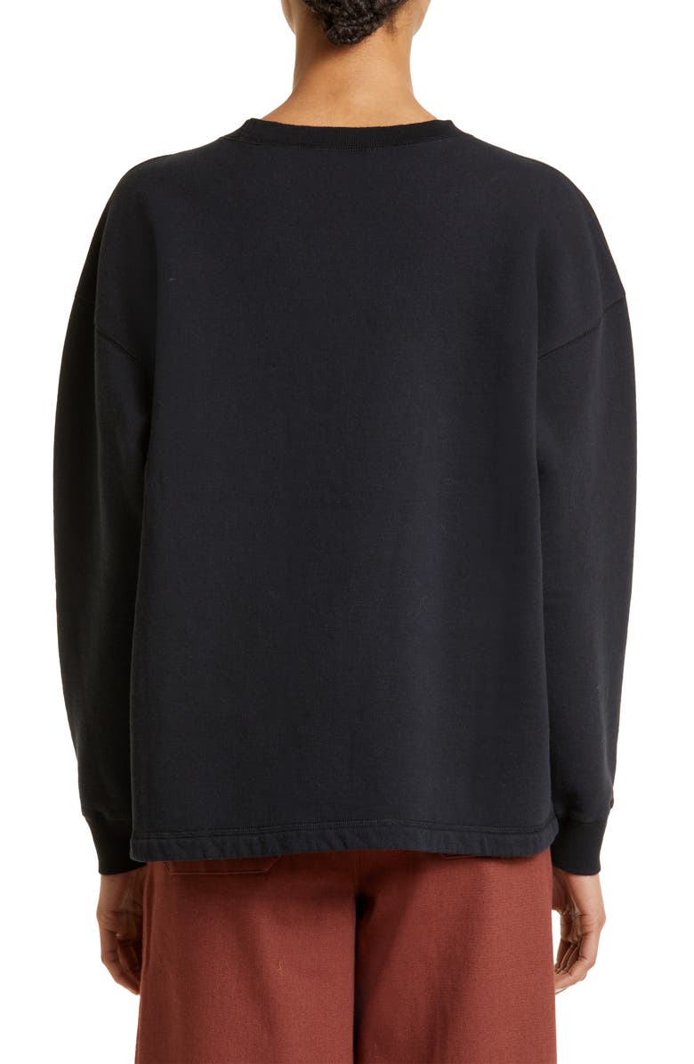 Bode Fish Appliqué Cotton Sweatshirt, Alternate, color, 