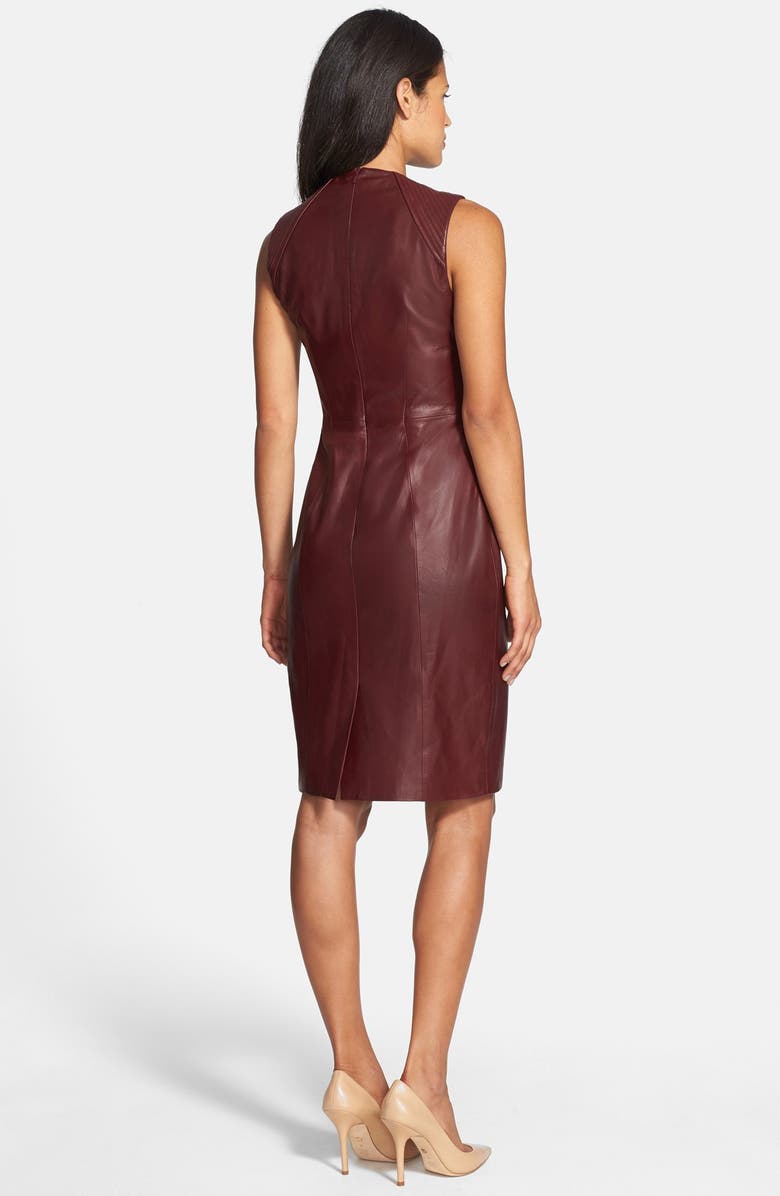 BOSS Lambskin Leather Sheath Dress, Alternate, color,